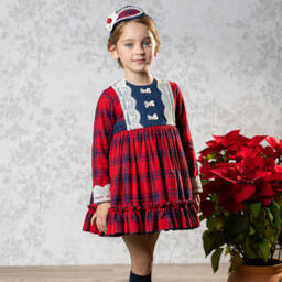 Abuela Tata-Girls Tartan Cotton Dress | Childrensalon Outlet