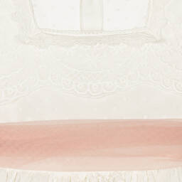 Abuela Tata-Белое платье из тюля с розовым поясом | Childrensalon Outlet