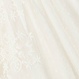 Abuela Tata-Белое платье из тюля с розовым поясом | Childrensalon Outlet