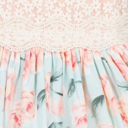 Abuela Tata-Pink & Blue Floral Dress | Childrensalon Outlet