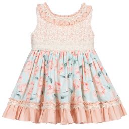 Abuela Tata-Pink & Blue Floral Dress | Childrensalon Outlet
