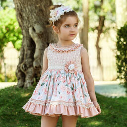 Abuela Tata-Pink & Blue Floral Dress | Childrensalon Outlet