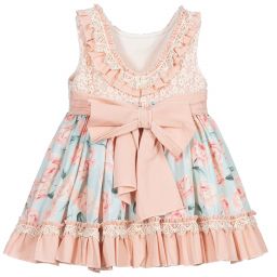 Abuela Tata-Pink & Blue Floral Dress | Childrensalon Outlet