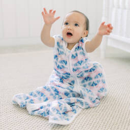 آدين + أناييس-كيس نوم أطفال بناتي قطن موسلين لون أزرق | Childrensalon Outlet