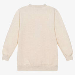 Agatha Ruiz de la Prada-Бежевое платье-свитшот с цветком | Childrensalon Outlet