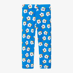 Agatha Ruiz de la Prada-Girls Blue Floral Cotton Trousers | Childrensalon Outlet