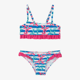 Agatha Ruiz de la Prada-Girls Blue & Pink Floral Bikini | Childrensalon Outlet