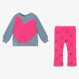 Agatha Ruiz de la Prada-Girls Blue & Pink Heart Leggings Set | Childrensalon Outlet