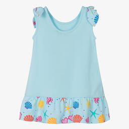 Agatha Ruiz de la Prada-Girls Blue Sea Life Cotton Dress | Childrensalon Outlet