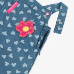 Agatha Ruiz de la Prada-Girls Chambray Dress with Heart Accents | Childrensalon Outlet
