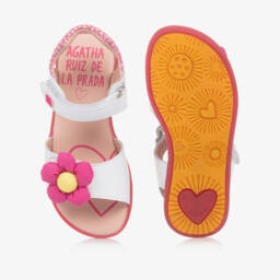 Agatha Ruiz de la Prada-Girls Elegant White Blossom Footwear | Childrensalon Outlet