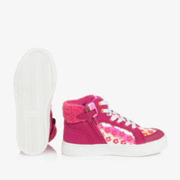 Agatha Ruiz de la Prada-Girls Floral Pink High-Top Sneakers | Childrensalon Outlet