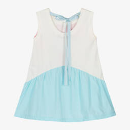 Agatha Ruiz de la Prada-Платье белое с синими цветами для девочек | Childrensalon Outlet