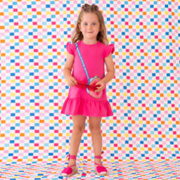 Agatha Ruiz de la Prada-فستان بناتي بلون فوشيا مع تصميم حقيبة | Childrensalon Outlet