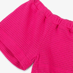 Agatha Ruiz de la Prada-Girls Fuchsia Knit Cotton Breeze Shorts | Childrensalon Outlet