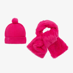 Agatha Ruiz de la Prada-Girls Fuchsia Knit Hat and Scarf Duo | Childrensalon Outlet