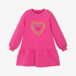 Agatha Ruiz de la Prada-فستان مطرز بقلب لون زهري فوشيا | Childrensalon Outlet
