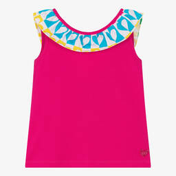Agatha Ruiz de la Prada-Girls Fuchsia Pink Sleeveless T-Shirt | Childrensalon Outlet