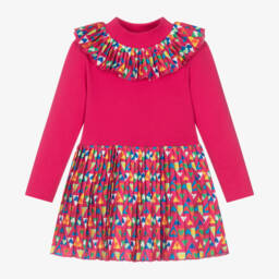 Agatha Ruiz de la Prada-Girls Fuchsia Pleated Heart Dress | Childrensalon Outlet