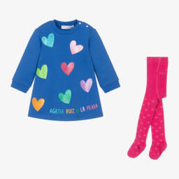 Agatha Ruiz de la Prada-Girls Glitter Heart Dress Ensemble | Childrensalon Outlet
