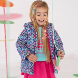 Agatha Ruiz de la Prada-Girls Heart Pattern Puffer Jacket | Childrensalon Outlet