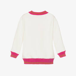 Agatha Ruiz de la Prada-Girls Ivory & Pink Logo Sweatshirt | Childrensalon Outlet