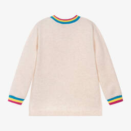 Agatha Ruiz de la Prada-سويتشيرت بطبعة نجوم قطن لون بيج للبنات | Childrensalon Outlet