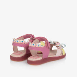 Agatha Ruiz de la Prada-Girls Leather Blush Bow Sandals | Childrensalon Outlet