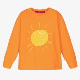 Agatha Ruiz de la Prada-Girls Orange Cotton Sequin Sun Top | Childrensalon Outlet