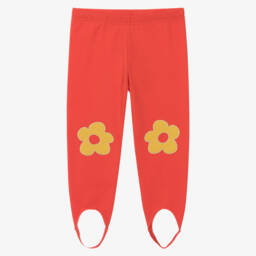Agatha Ruiz de la Prada-Girls Orange Cotton Stirrup Leggings | Childrensalon Outlet