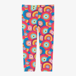 Agatha Ruiz de la Prada-Girls Pink Circle Pattern Leggings | Childrensalon Outlet