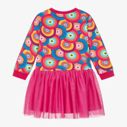 اجاثا رويز دي لا برادا-فستان بطبعة دوائر تول وقطن لون زهري | Childrensalon Outlet