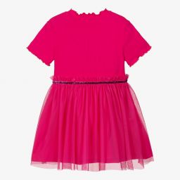 Agatha Ruiz de la Prada-فستان قطن جيرسي لون زهري فاقع | Childrensalon Outlet