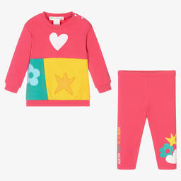 Agatha Ruiz de la Prada-Girls Pink Cotton Colour Block Tracksuit | Childrensalon Outlet