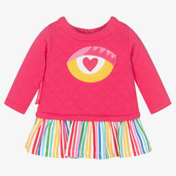 Agatha Ruiz de la Prada-طقم فستان قطن جيرسي لون زهري فوشيا | Childrensalon Outlet