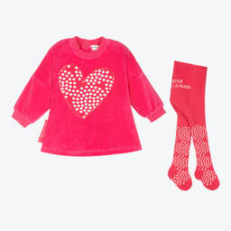 Agatha Ruiz de la Prada-Розовое хлопковое платье и колготки для девочек | Childrensalon Outlet