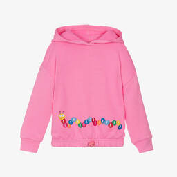 Agatha Ruiz de la Prada-Girls Pink Cotton Logo Hoodie | Childrensalon Outlet