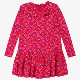 Agatha Ruiz de la Prada-Girls Pink Cotton Ruffle Dress | Childrensalon Outlet