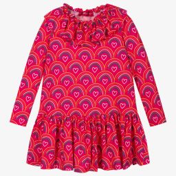 Agatha Ruiz de la Prada-Girls Pink Cotton Ruffle Dress | Childrensalon Outlet