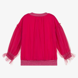 Agatha Ruiz de la Prada-سويتشيرت قطن جيرسي لون زهري للبنات | Childrensalon Outlet