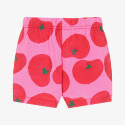 اجاثا رويز دي لا برادا-Girls Pink Cotton Tomato Print Shorts  | Childrensalon Outlet