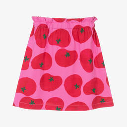Agatha Ruiz de la Prada-Girls Pink Cotton Tomato Print Skirt | Childrensalon Outlet