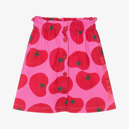 Agatha Ruiz de la Prada-Girls Pink Cotton Tomato Print Skirt | Childrensalon Outlet