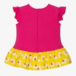 اجاثا رويز دي لا برادا-فستان قطن لون زهري وأصفر | Childrensalon Outlet