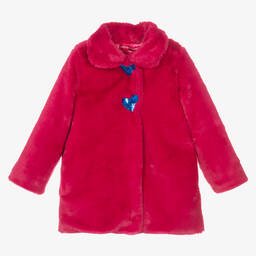 Agatha Ruiz de la Prada-Розовая шуба из искусственного меха для девочек | Childrensalon Outlet
