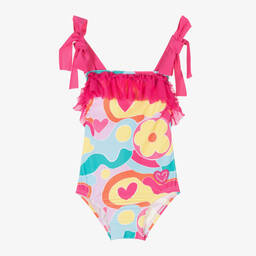 Agatha Ruiz de la Prada-Girls Pink Flower Print Swimsuit | Childrensalon Outlet