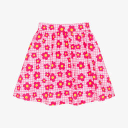 Agatha Ruiz de la Prada-Розовая юбка в клетку с цветами | Childrensalon Outlet