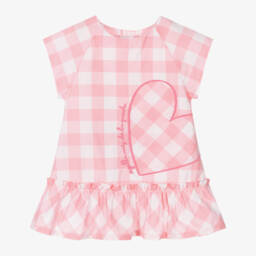 Agatha Ruiz de la Prada-Girls Pink Gingham Heart Dress | Childrensalon Outlet