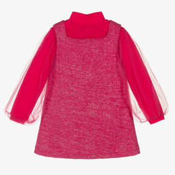 Agatha Ruiz de la Prada-Розовое платье из хлопка и тюля с блестками | Childrensalon Outlet