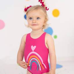 Agatha Ruiz de la Prada-مايّو بطبعة قلب لون زهري فيوشيا للبنات | Childrensalon Outlet